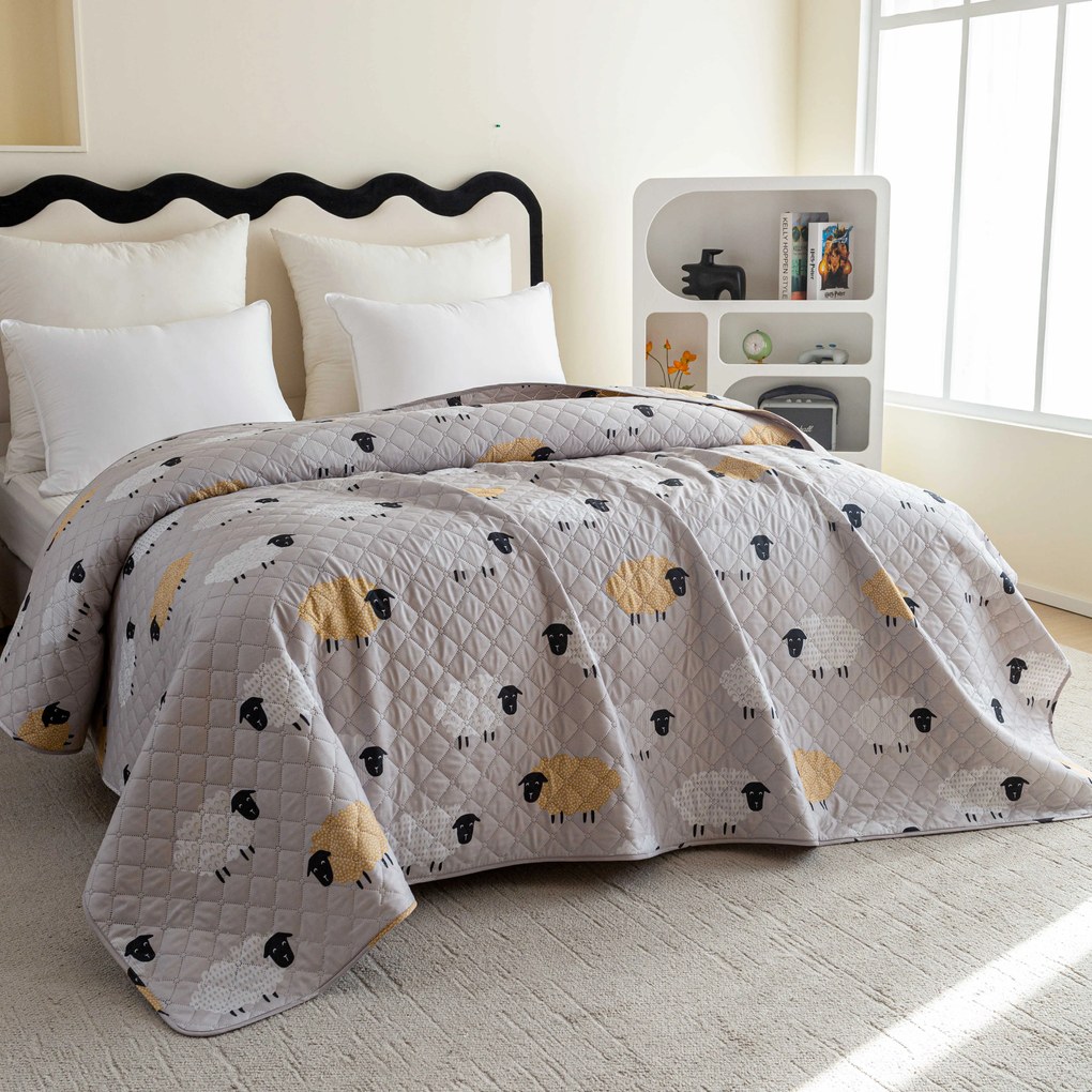 Cuvertura de pat SHEEP DREAM gri Dimensiune: 170 x 210 cm