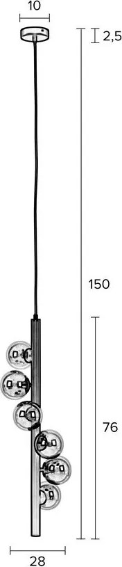 Lustră alb-negru cu intensitate reglabilă cu abajur din sticlă ø 28 cm Monica – White Label