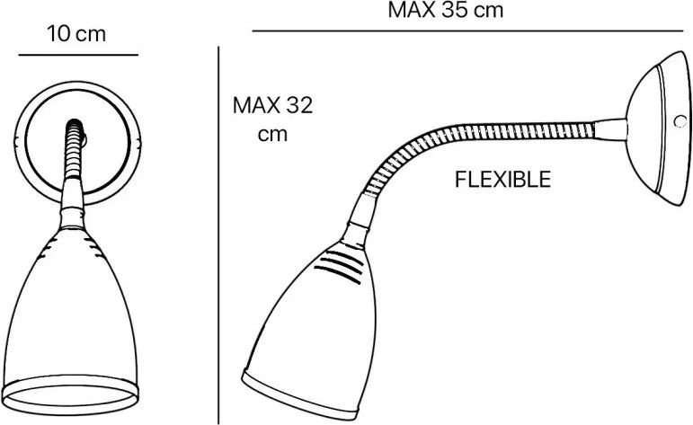 Aplica de perete din alama cu spot si brat flexibil Stoccolma