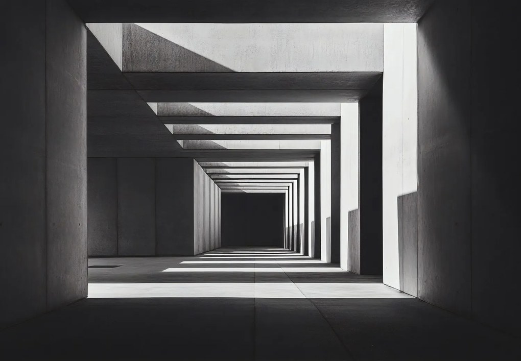 Fototapet - Tunel Pătrat (147x102 cm)