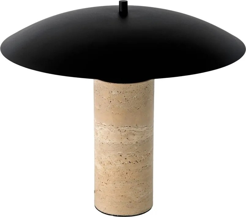 Lampa de masa din otel negru si marmura portelanata