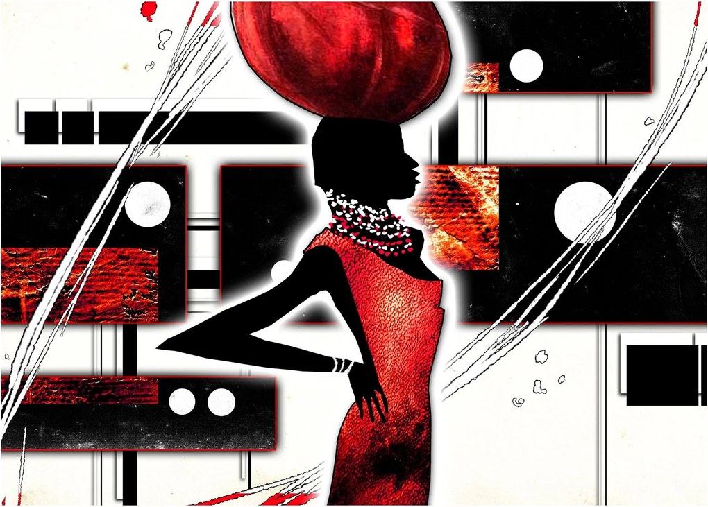 Tablou picuturii cu damă străveche (70x50 cm)