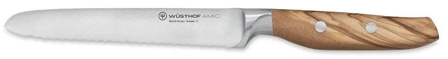 Wüsthof AMICI cuțit pâine 14 cm, mâner lemn de măslin