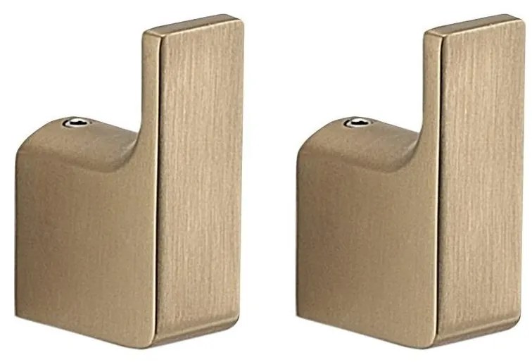 Gedy - Set de 2 cârlige de perete PIRENEI, auriu mat