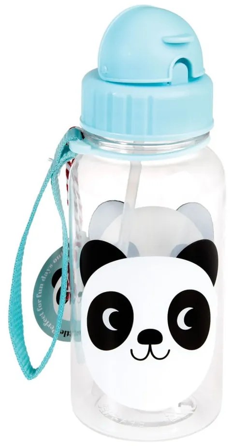 Sticlă cu pai Rex London Miko The Panda, 500 ml, albastru