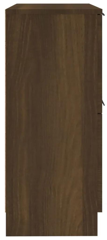 Servante, 2 buc., stejar maro, 30x30x70 cm, lemn prelucrat 2, Stejar brun
