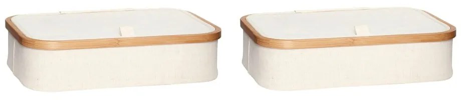 Set 2 organizatoare textile Hübsch Bamboo, bej