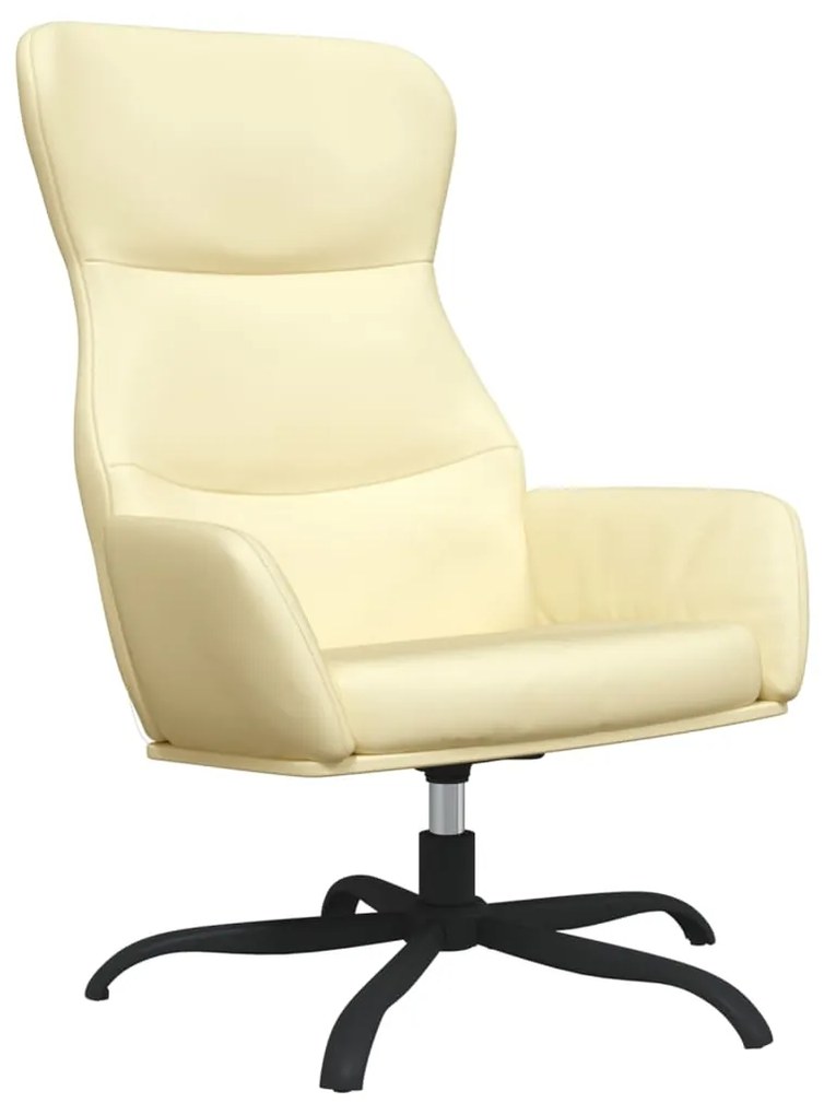 341085 vidaXL Scaun de relaxare, crem, piele ecologică