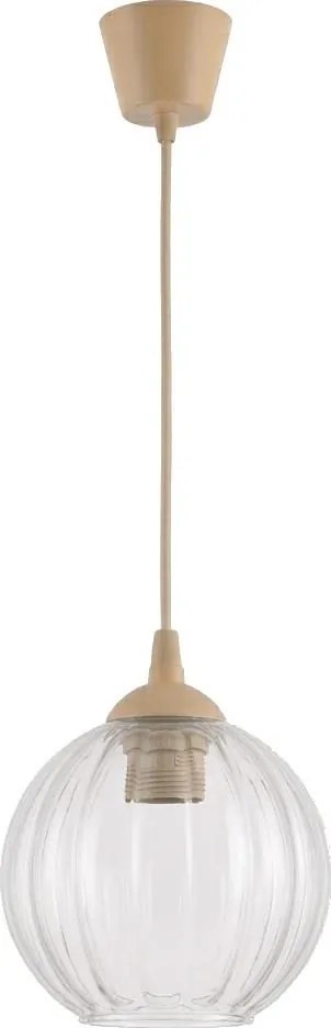 Brilagi - Candelabru LED pe cablu RETRO GLASS 1xE27/60W/230V Ø 18 cm bej/transparent