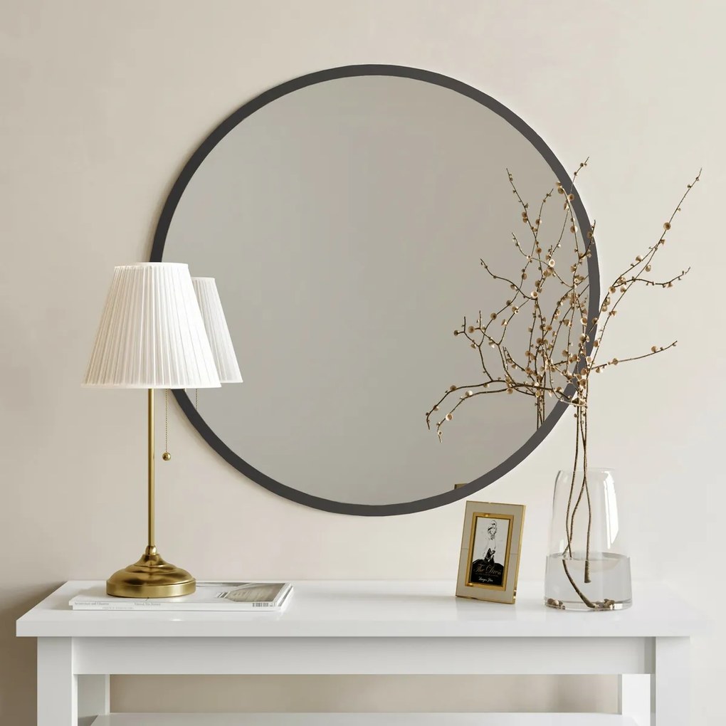 Oglindă Yuvarlak Ayna Siyah 60 cm