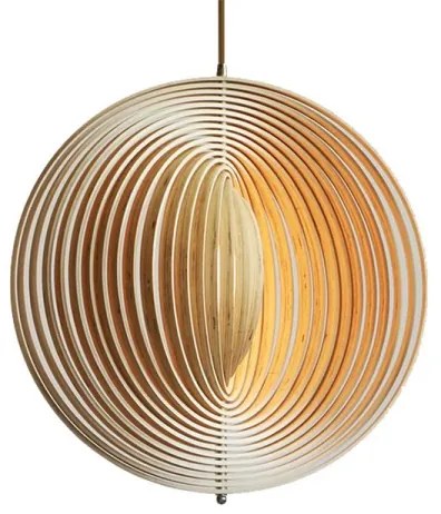 Lampă suspendată din lemn pe cablu, 1xE27/60W/230V, Ø 43,5 cm, lemn masiv/furnir, fag/lemn de cauciuc