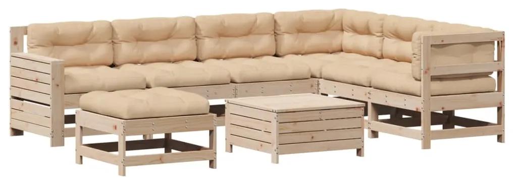 3250568 vidaXL Set mobilier de grădină cu perne, 8 piese, lemn masiv de pin