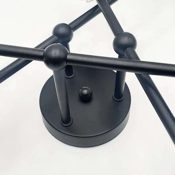 Brilagi - Lustru aplicat MALIVA 6xE14/15W/230V negru/fumuriu