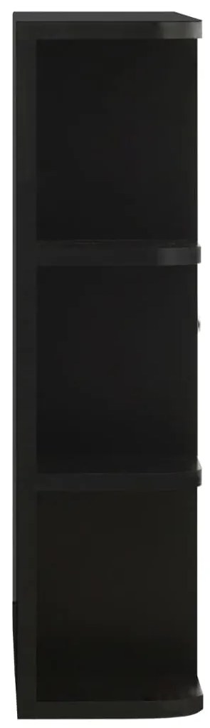 Dulap de baie cu oglinda, negru, 66x17x63 cm, MDF Negru