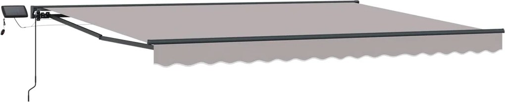 vidaXL Cadru manual de marchiză cu LED-uri Gri deschis 4 × 3 m