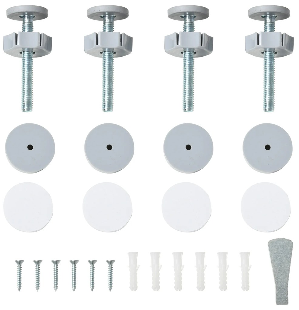 PawHut Poartă pentru Câini de Talie Mică și Medie cu Dublă Încuietoare și Închidere Automată, 76-103x4.2x77 cm, Alb | Aosom Romania