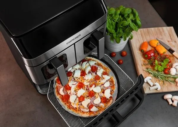 Concept FR9000 - Friteuză cu aer cald PIZZA TRIO 18,5 l 2700W/230V inox/negru