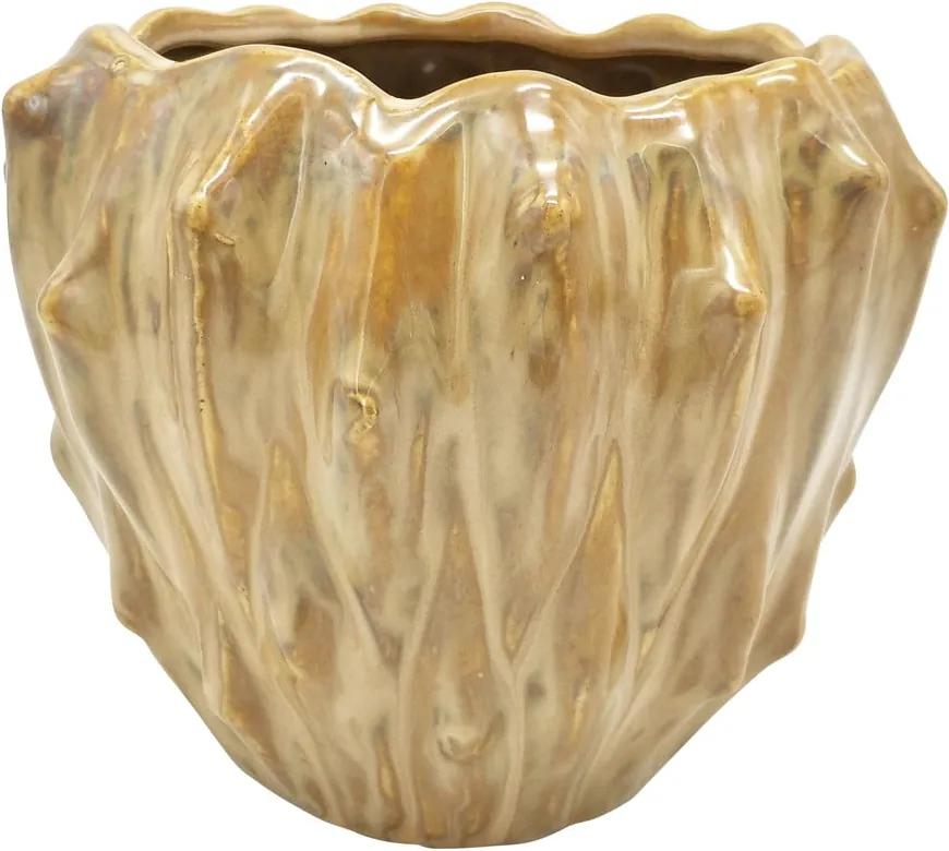 Ghiveci din ceramică PT LIVING Flora, ø 16,5 cm, maro nisip