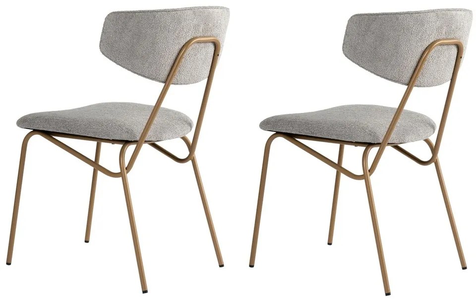 Set de scaune de sufragerie Nancy Grey and Gold, 2buc.