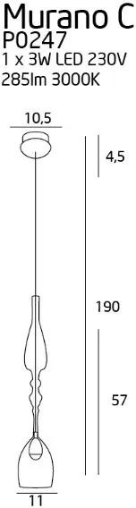 Pendul chrome Murano- P0247