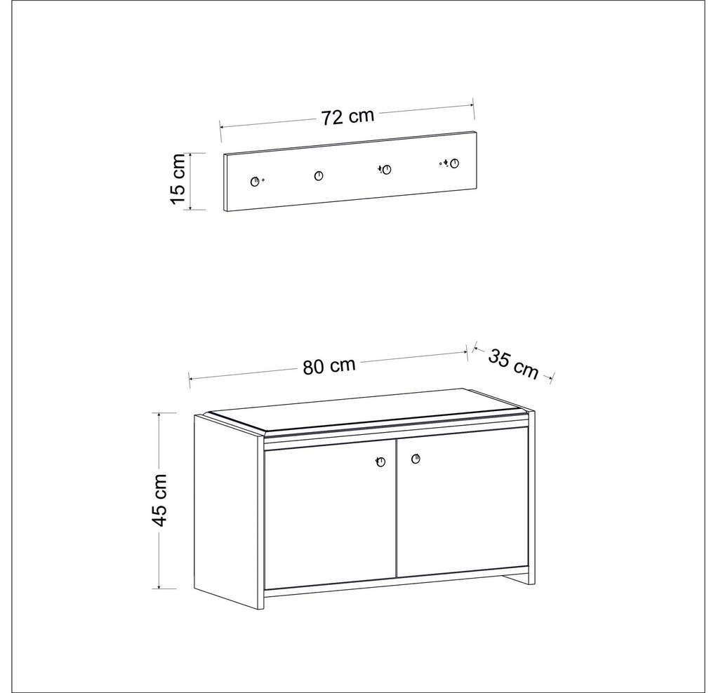 Mobilier hol Zorro (alb). 1089010