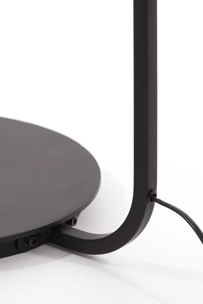 Lampadar negru mat/în culoare naturală cu abajur textil (înălțime 164 cm) Lyra – Light &amp; Living