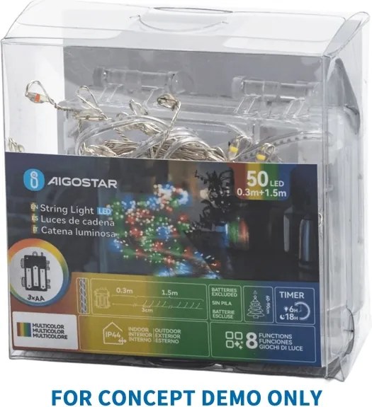 Aigostar - LED ghirlandă de exterior de Crăciun 2000xLED/8 funcții 53m IP44 alb cald