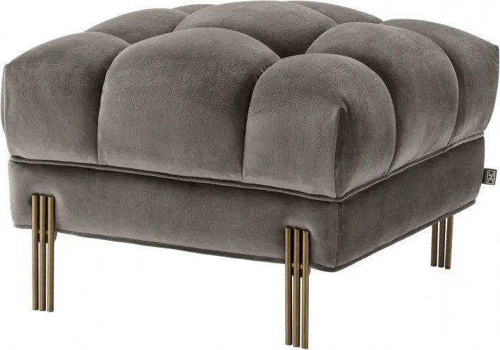 Taburete design elegant design LUX Sienna, catifea gri 113390 HZ