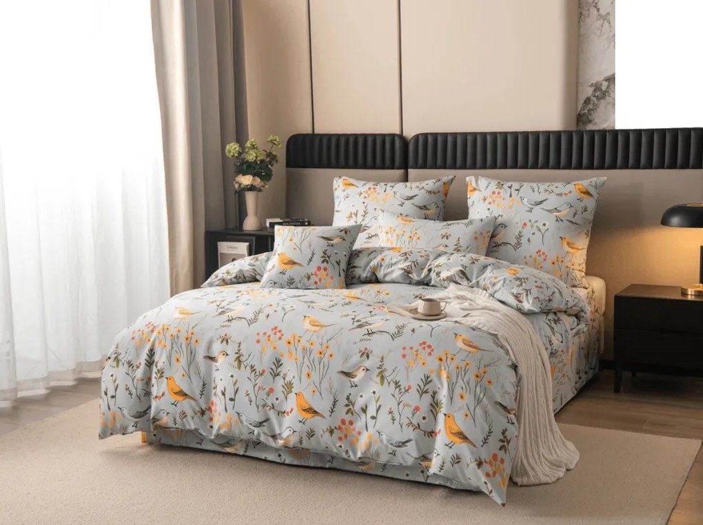 Lenjerie de pat din microfibra SPRING BIRDS colorat Dimensiune lenjerie de pat: 70 x 90 cm | 140 x 220 cm