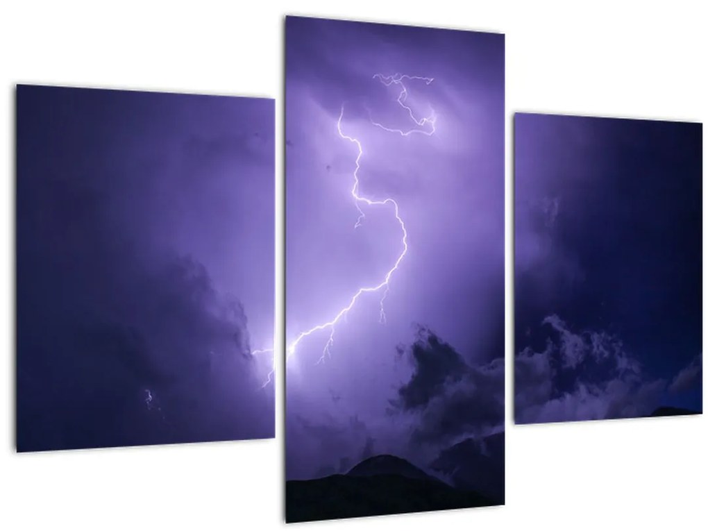 Tablou - cerul violet cu fulger (90x60 cm)