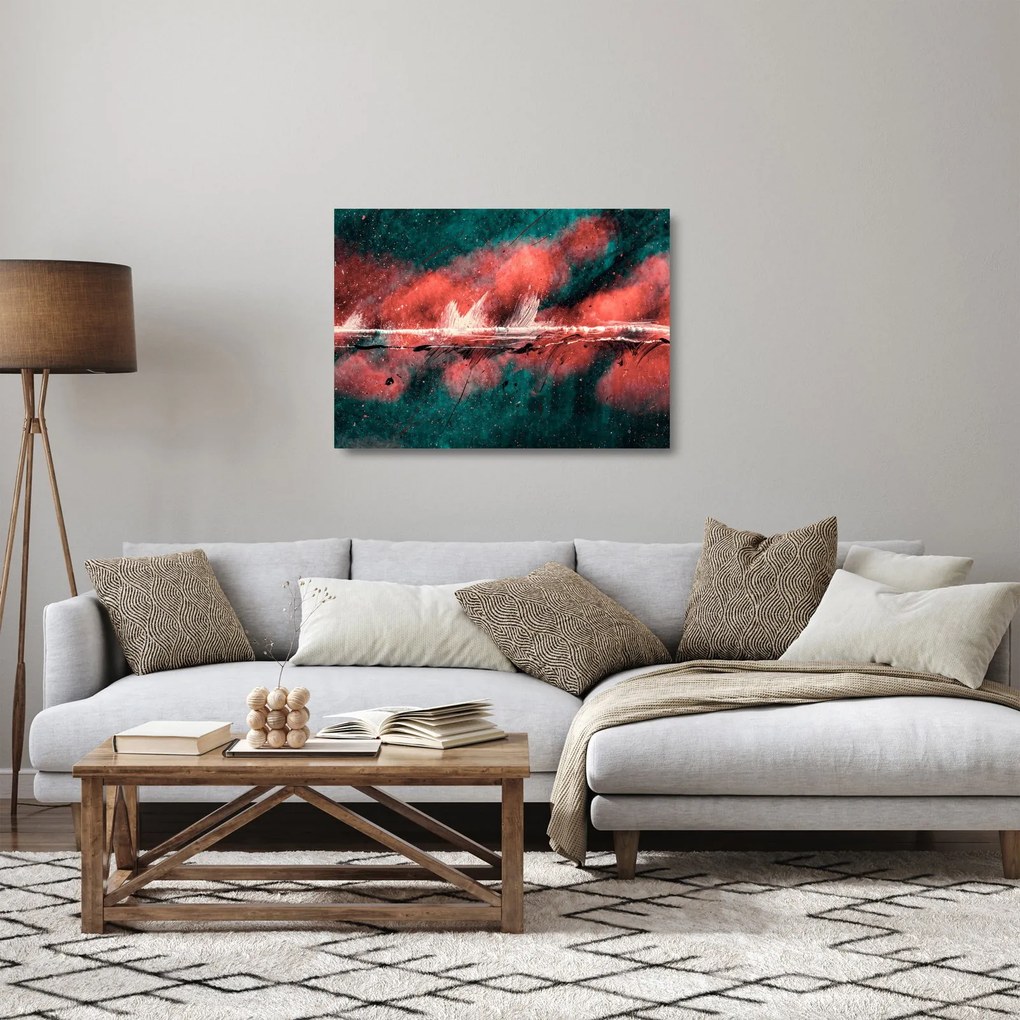 Tablou pe sticlă - Explozie în petrol (70x50 cm)