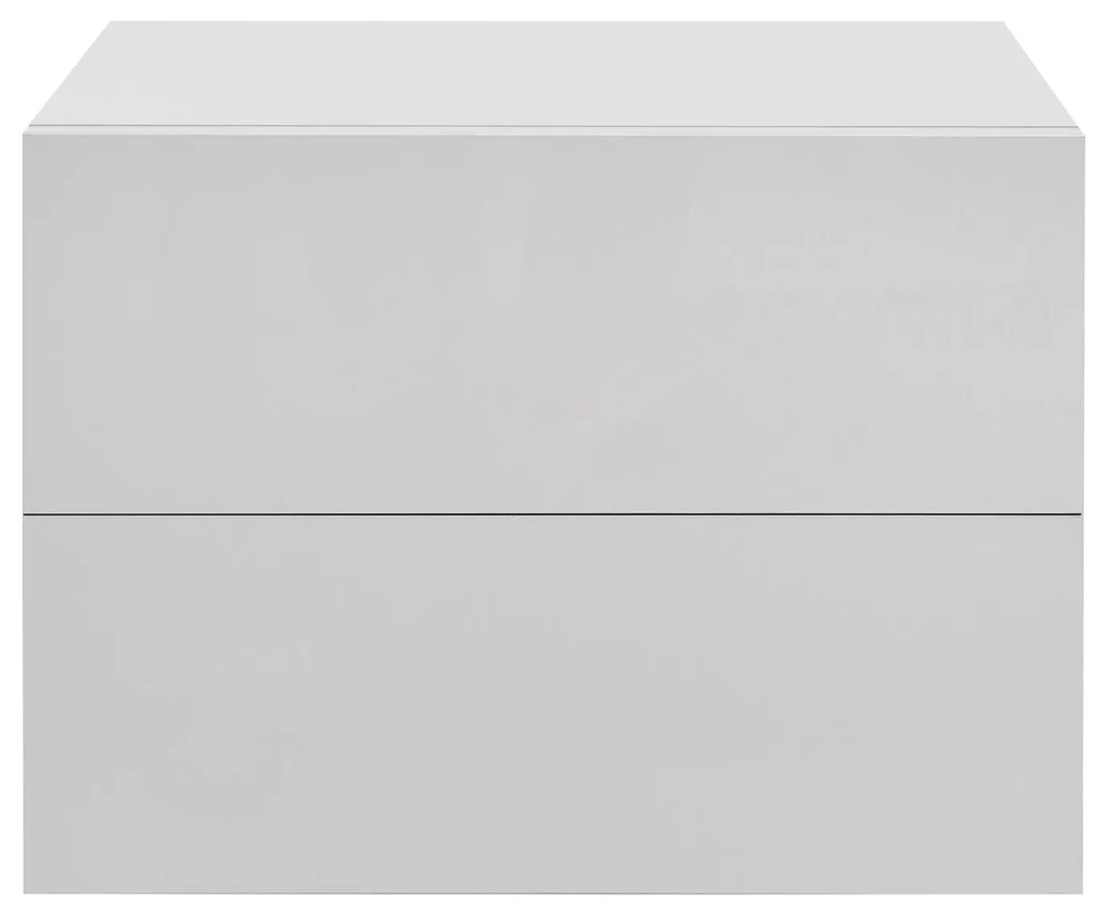 Noptiera 40x29x30 cm cu 2 sertare, alba