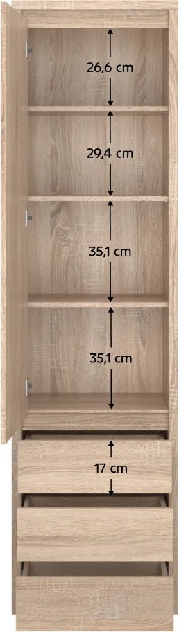 Etajeră TYP 5, PAL melaminat, stejar sonoma, NORTY