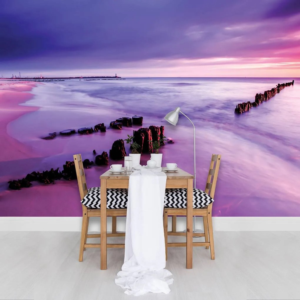 Fototapet - Malul mării - violet (254x184 cm)