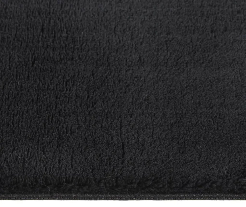 Covor lavabil moale Shaggy 80x150 cm, anti-alunecare, negru Negru, 80 x 150 cm