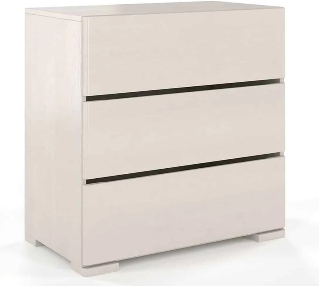 Comodă lemn masiv TerraCraft Pin 3 Sertare, 80 × 45 × 81 cm - Natural