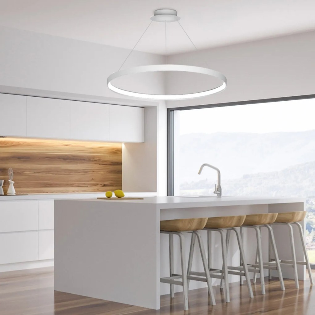 Lustra LED suspendata design modern circular CIRCLE 78, alb LA0716/1 - WH ZL