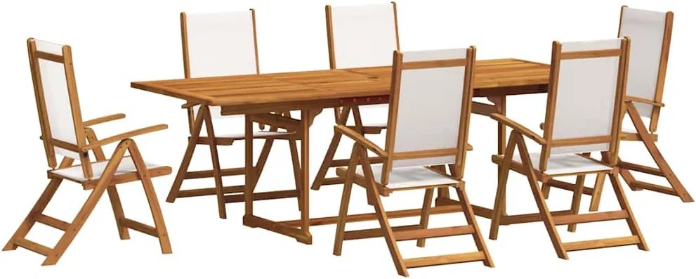 vidaXL Set mobilier de grădină, 7 piese, lemn masiv acacia/textilenă