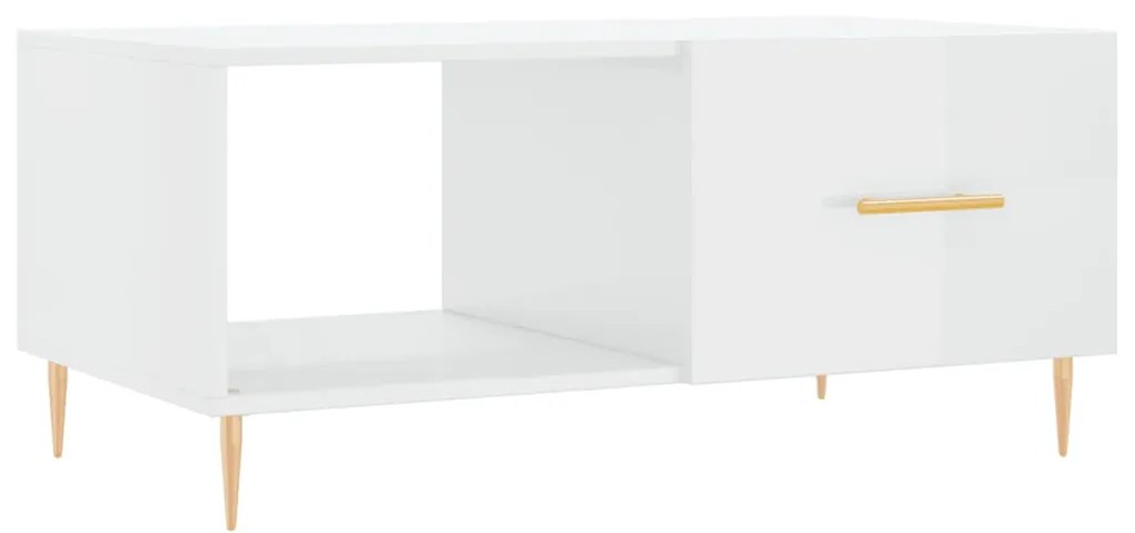 829198 vidaXL Măsuță de cafea, alb extralucios, 90x50x40 cm, lemn compozit