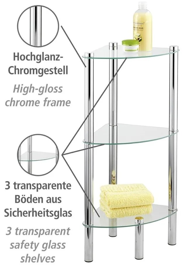 Raft de colț Wenko Corner, 3 polițe