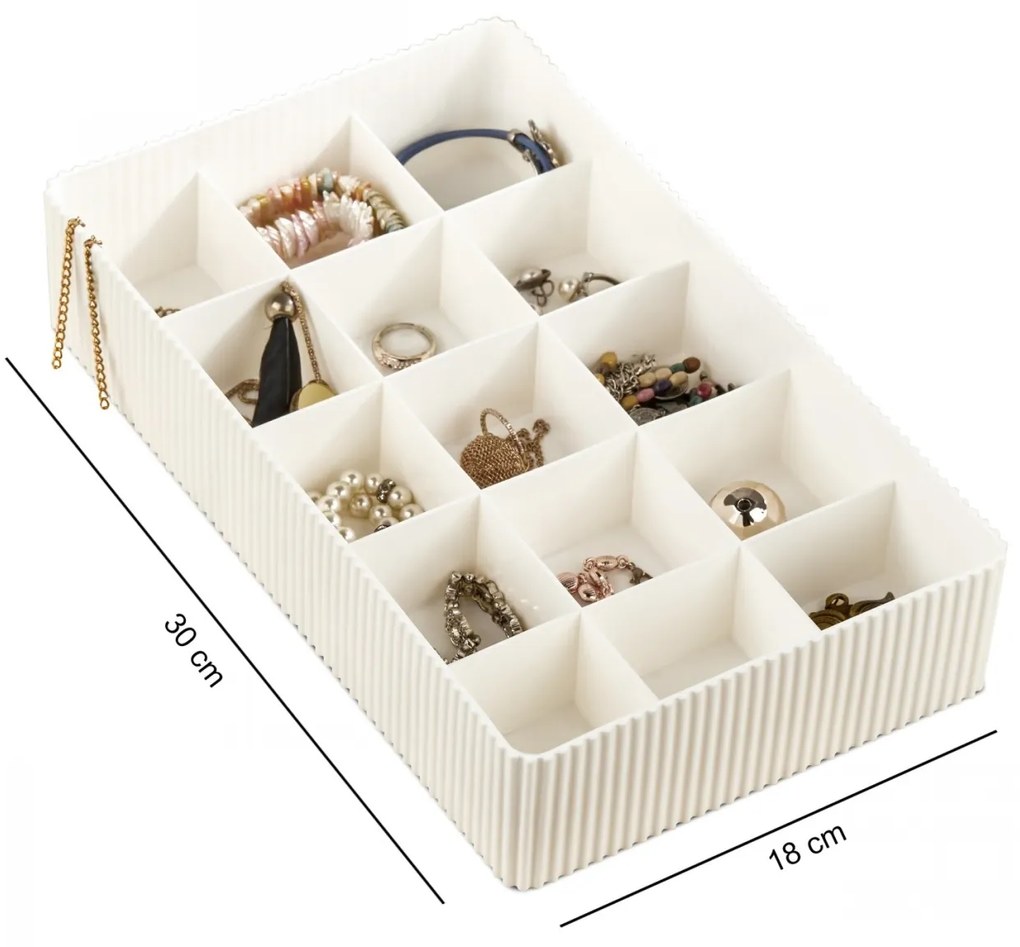 Cutie de bijuterii ORG Ecru 30x18x6.5 cm