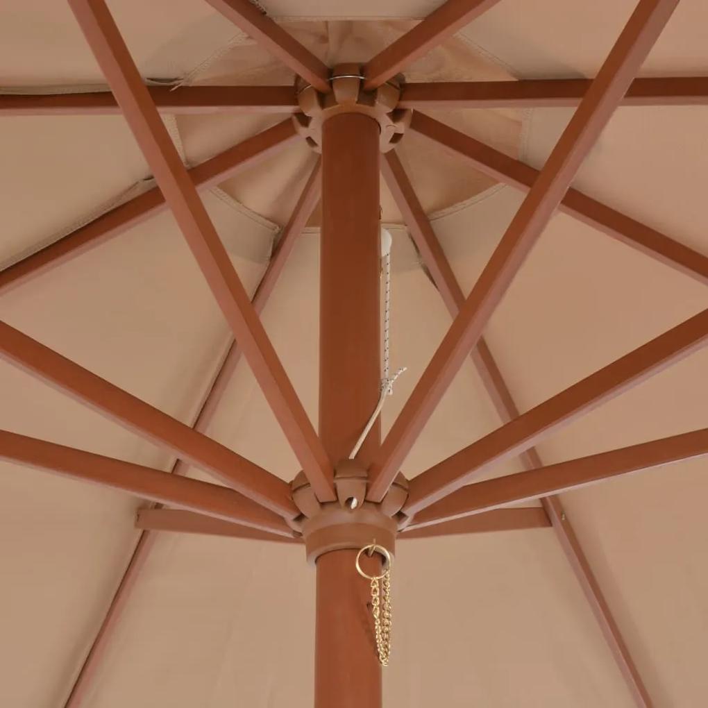 Umbrela soare de exterior, stalp metalic, 300 cm, gri taupe Maro