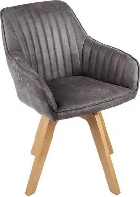 Set de 2 scaune pivotante Livorno catifea gri