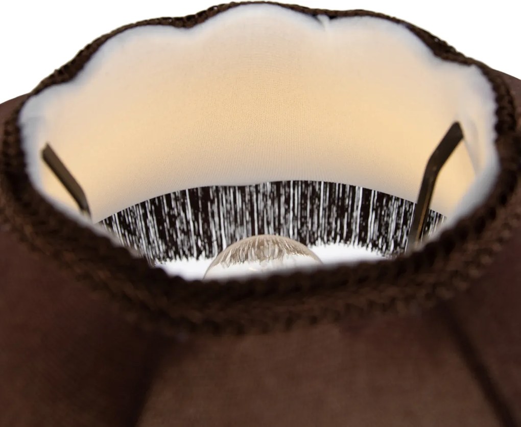 Lampă de podea neagră cu abajur maro și interior alb 45cm - Classico