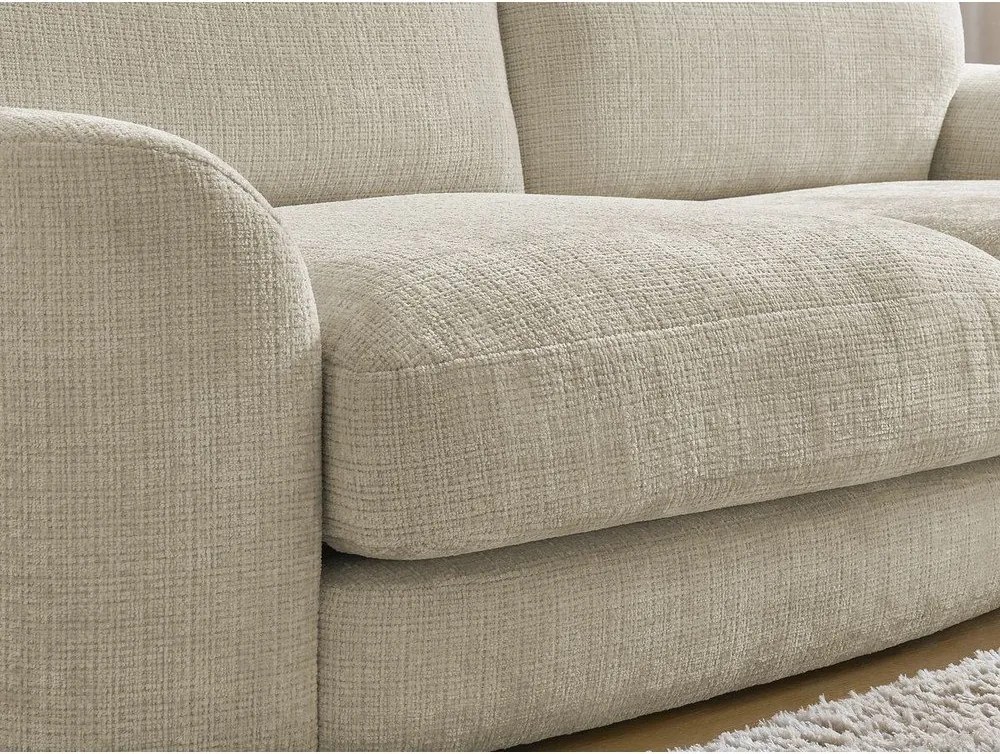 Colțar bej cu tapițerie din chenille (cu colț pe partea dreaptă/cu șezlong) Leonore – Bobochic Paris