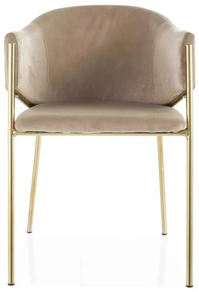 Scaun de bucătărie Serilda Velvet II, bej / auriu