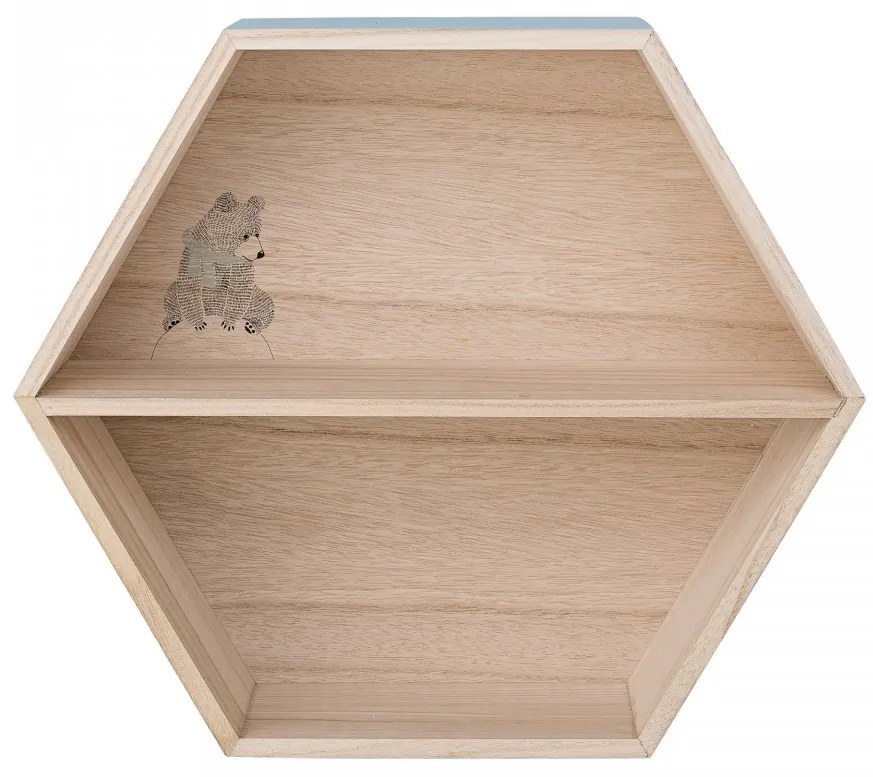 Raft albastru din lemn 44 cm Bear Bloomingville Mini