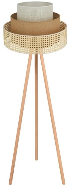 Brilagi - Lampă de podea CEDAR LUNETA 1xE27/15W/230V ratan maro/crem
