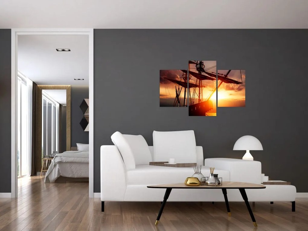 Tablou - Navă de pirați veche (90x60 cm)