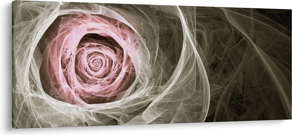 Tablou - Abstract trandafir roz deschis roz (120x50 cm)